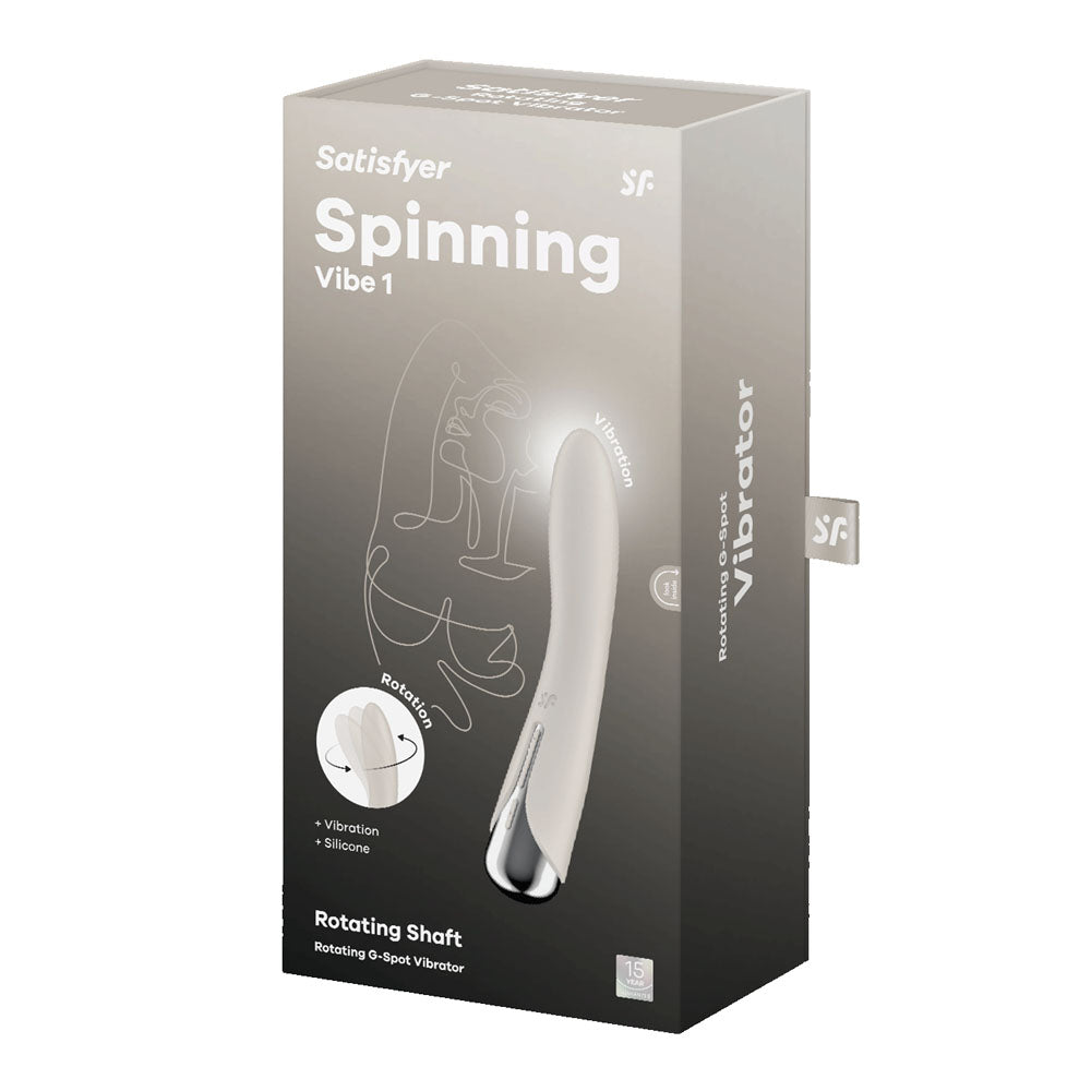 Satisfyer Spinning Vibe 1 - Beige - Beige 17.8 cm USB Rechargeable Rotating Vibrator - 4048710