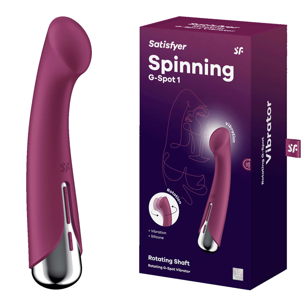 Satisfyer Spinning G-Spot 1 - Red - Red 16.5 cm USB Rechargeable Rotating Vibrator - 4048758
