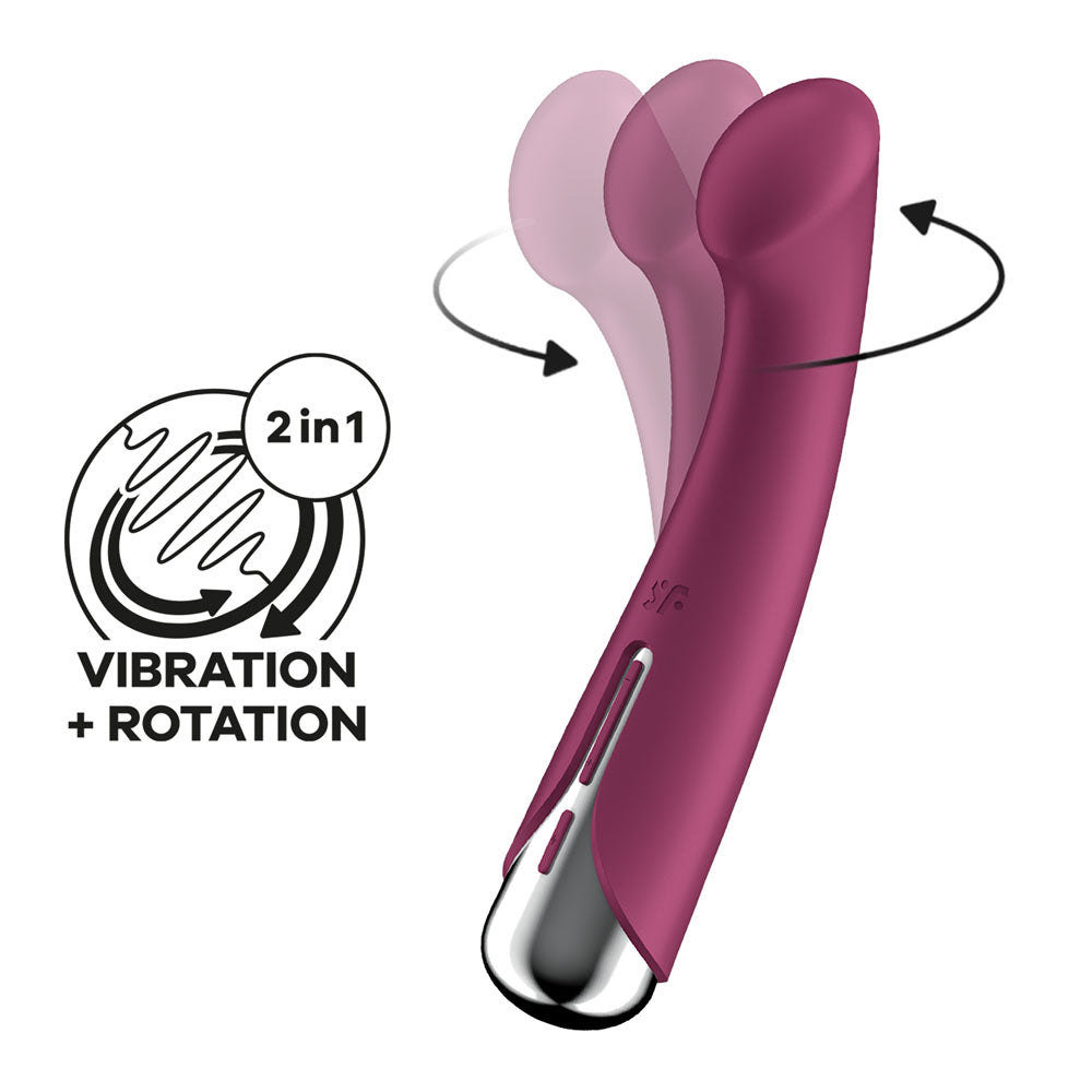Satisfyer Spinning G-Spot 1 - Red - Red 16.5 cm USB Rechargeable Rotating Vibrator - 4048758