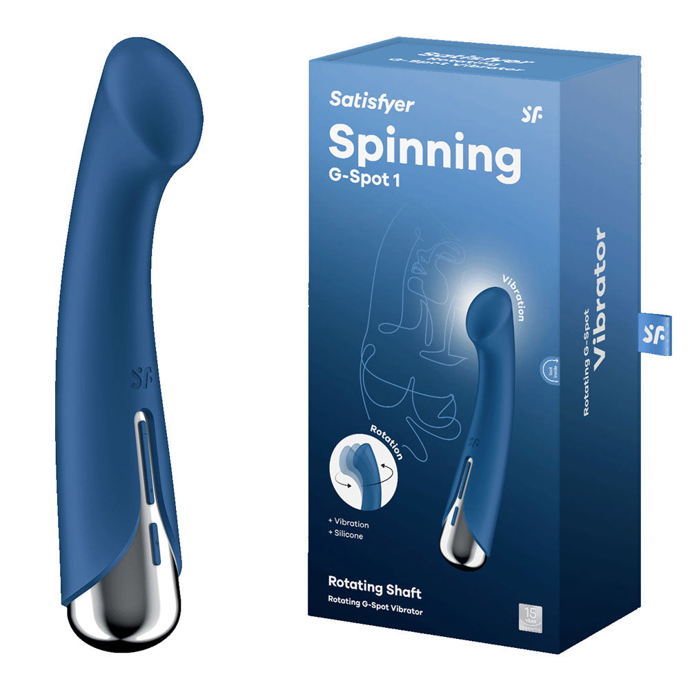Satisfyer Spinning G-Spot 1 - Blue - Blue 16.5 cm USB Rechargeable Rotating Vibrator - 4048765