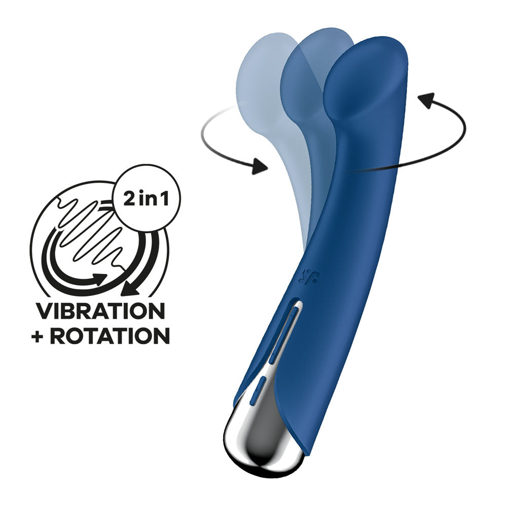 Satisfyer Spinning G-Spot 1 - Blue - Blue 16.5 cm USB Rechargeable Rotating Vibrator - 4048765