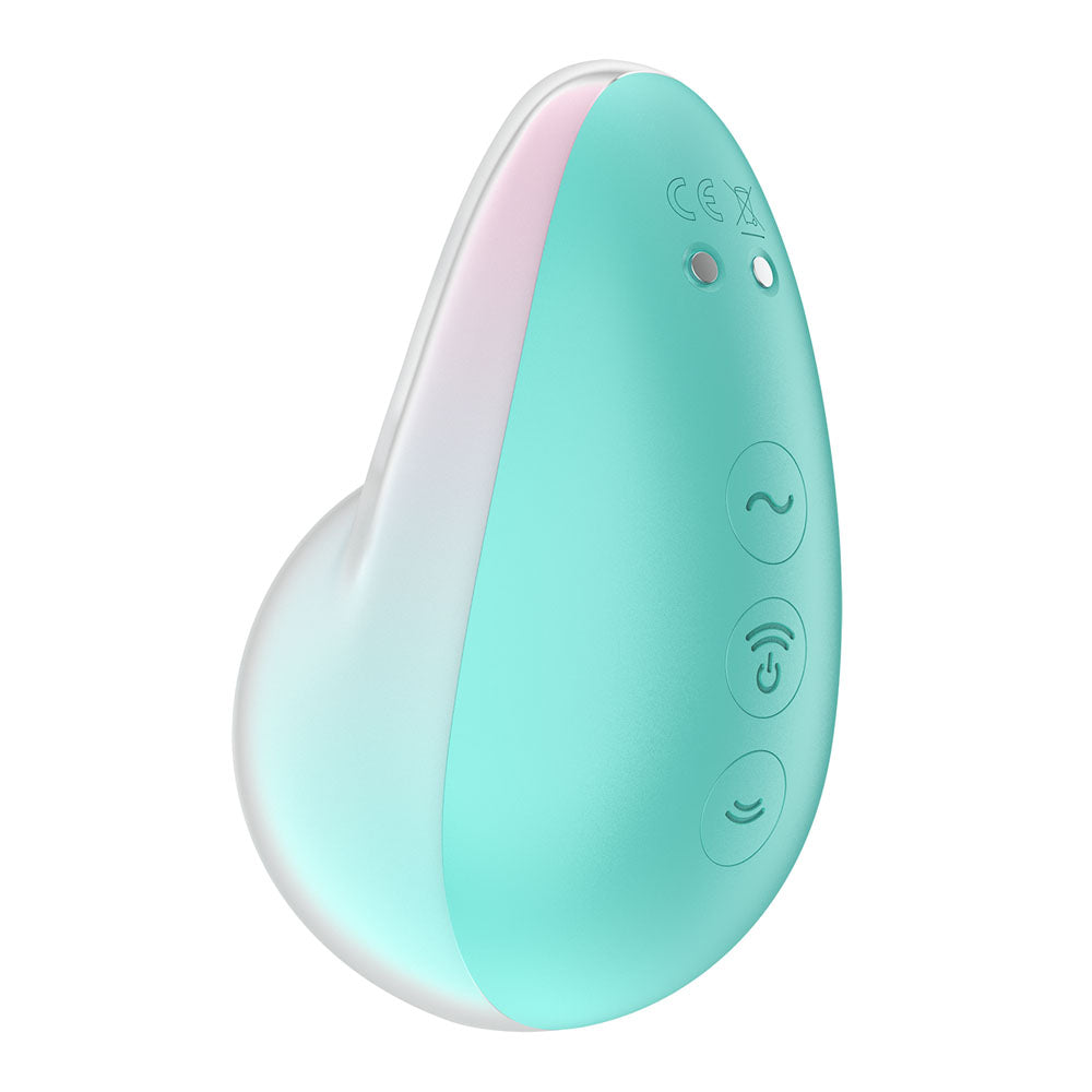 Satisfyer Pixie Dust - Mint/Pink - Mint/Pink USB Rechargeable Vibrating Air Pulse Stimulator - 4049724