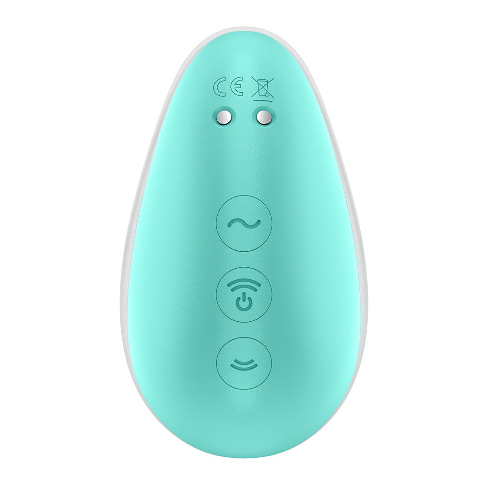 Satisfyer Pixie Dust - Mint/Pink - Mint/Pink USB Rechargeable Vibrating Air Pulse Stimulator - 4049724