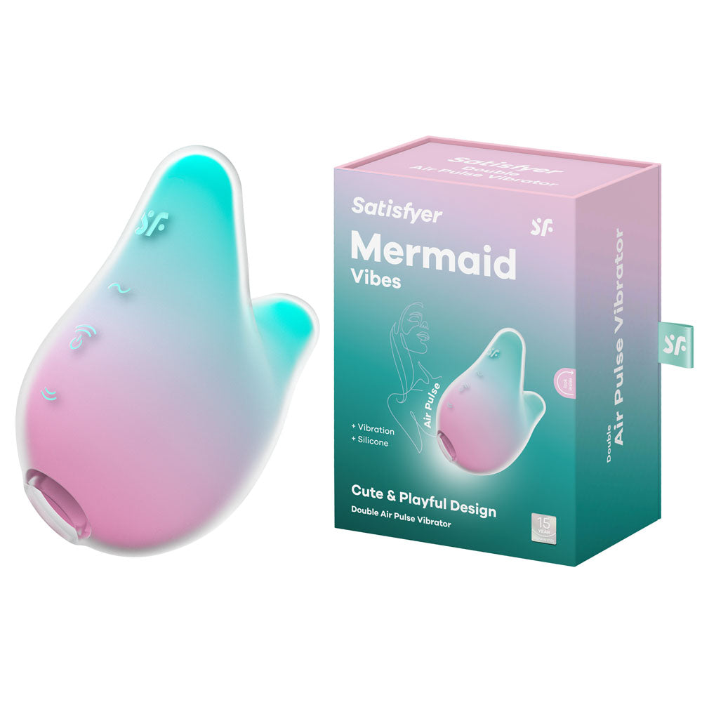 Satisfyer Mermaid Vibes - Mint/Pink - Mint/Pink USB Rechargeable Air Pulse Stimulator - 4049748