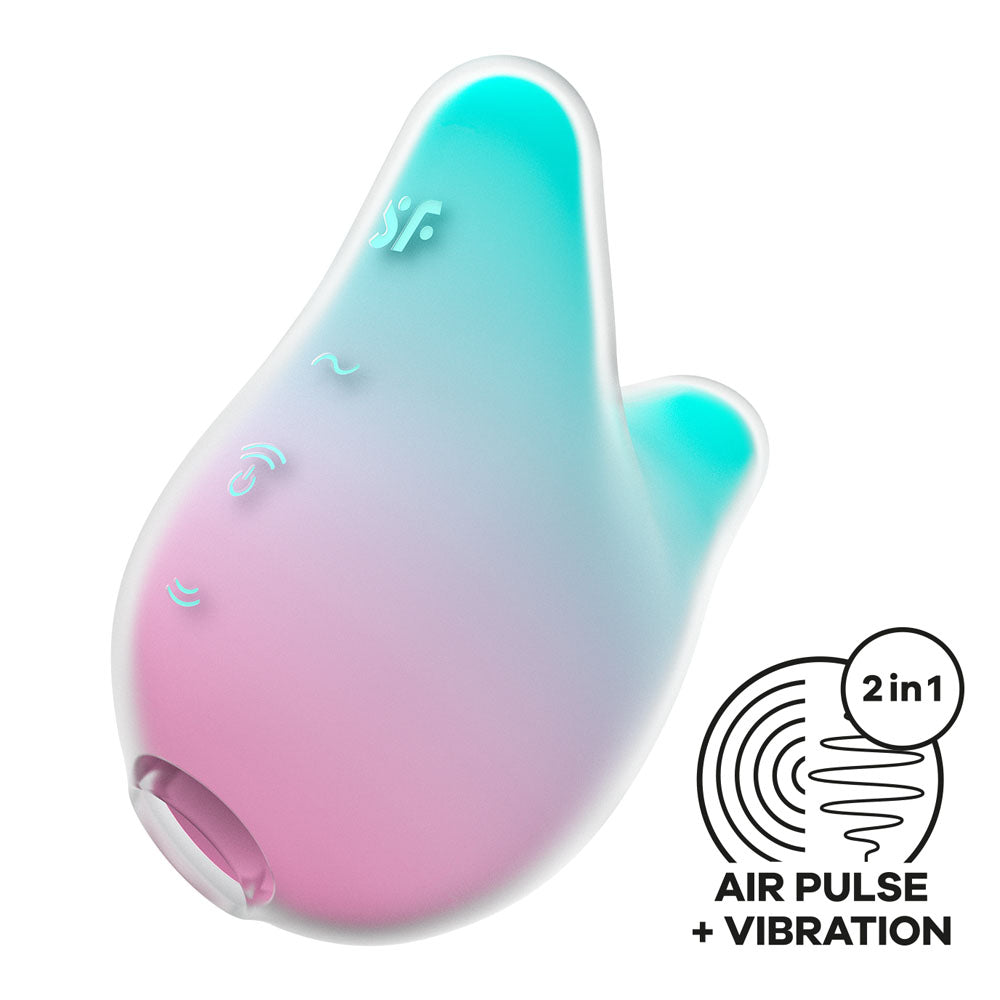 Satisfyer Mermaid Vibes - Mint/Pink - Mint/Pink USB Rechargeable Air Pulse Stimulator - 4049748