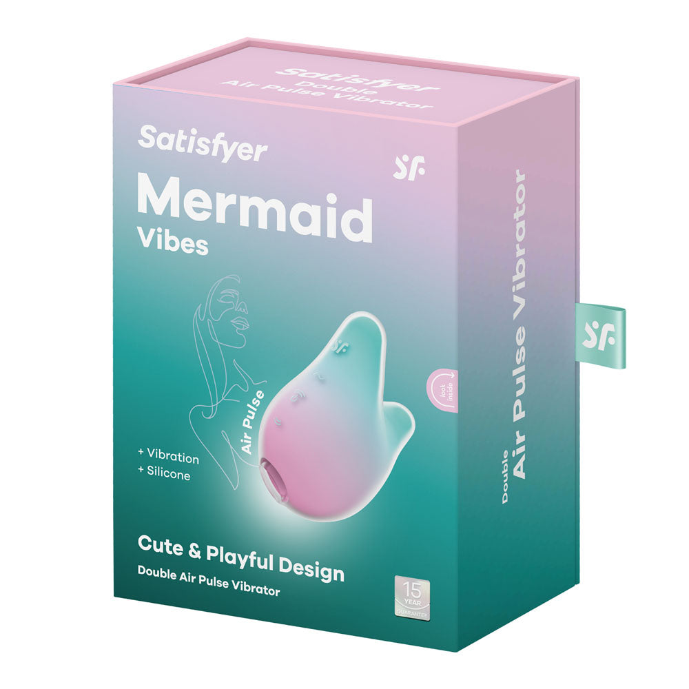 Satisfyer Mermaid Vibes - Mint/Pink - Mint/Pink USB Rechargeable Air Pulse Stimulator - 4049748