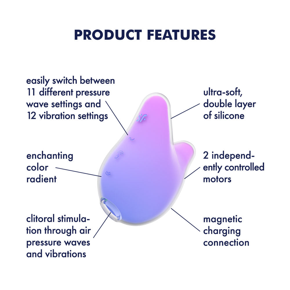 Satisfyer Mermaid Vibes - Violet/Pink - Violet/Pink USB Rechargeable Air Pulse Stimulator - 4049755