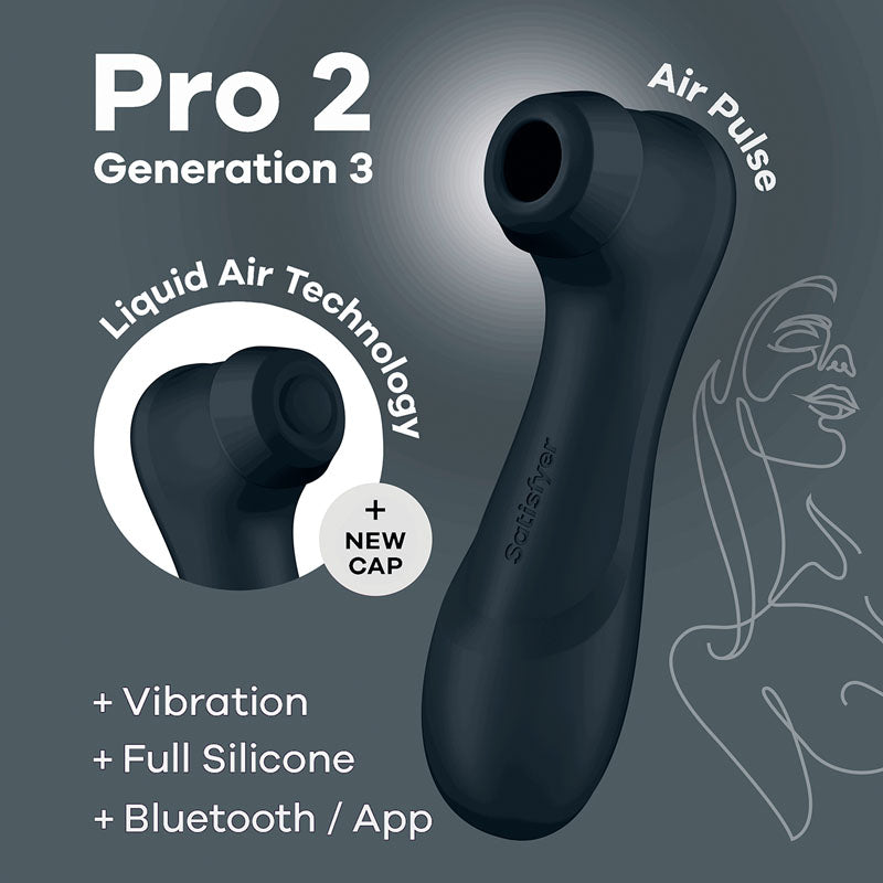 Satisfyer Pro 2 Generation 3 with App Control - Dark Grey - Dark Grey Touch-Free USB-Rechargeable Clitoral Stimulator - 4051857