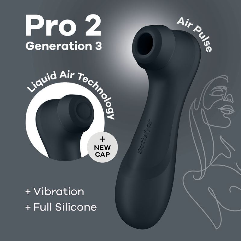 Satisfyer Pro 2 Generation 3 - Dark Grey - Dark Grey Touch-Free USB-Rechargeable Clitoral Stimulator - 4051888