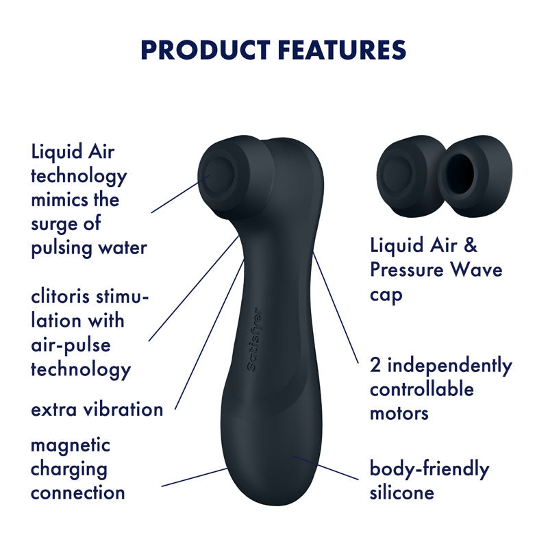 Satisfyer Pro 2 Generation 3 - Dark Grey - Dark Grey Touch-Free USB-Rechargeable Clitoral Stimulator - 4051888