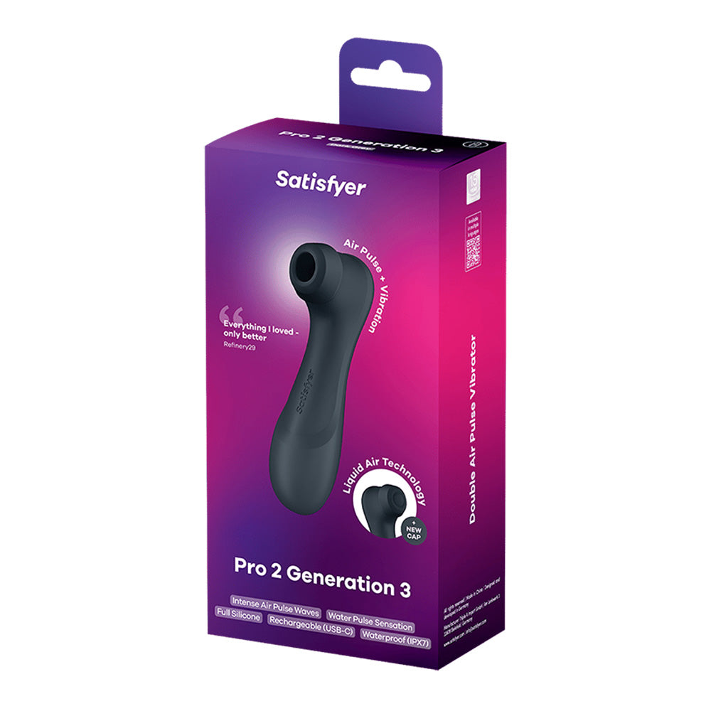 Satisfyer Pro 2 Generation 3 - Dark Grey - Dark Grey Touch-Free USB-Rechargeable Clitoral Stimulator - 4051888
