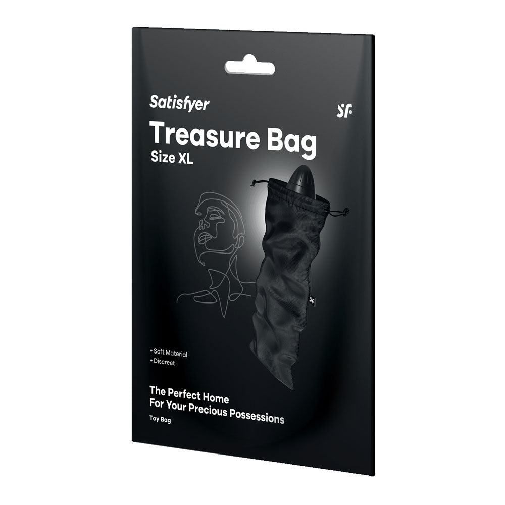 Satisfyer Treasure Bag XLarge - Black - Black XL Toy Storage Bag - 4059518