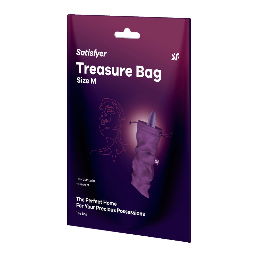 Satisfyer Treasure Bag Medium - Violet - Violet Medium Toy Storage Bag - 4059969