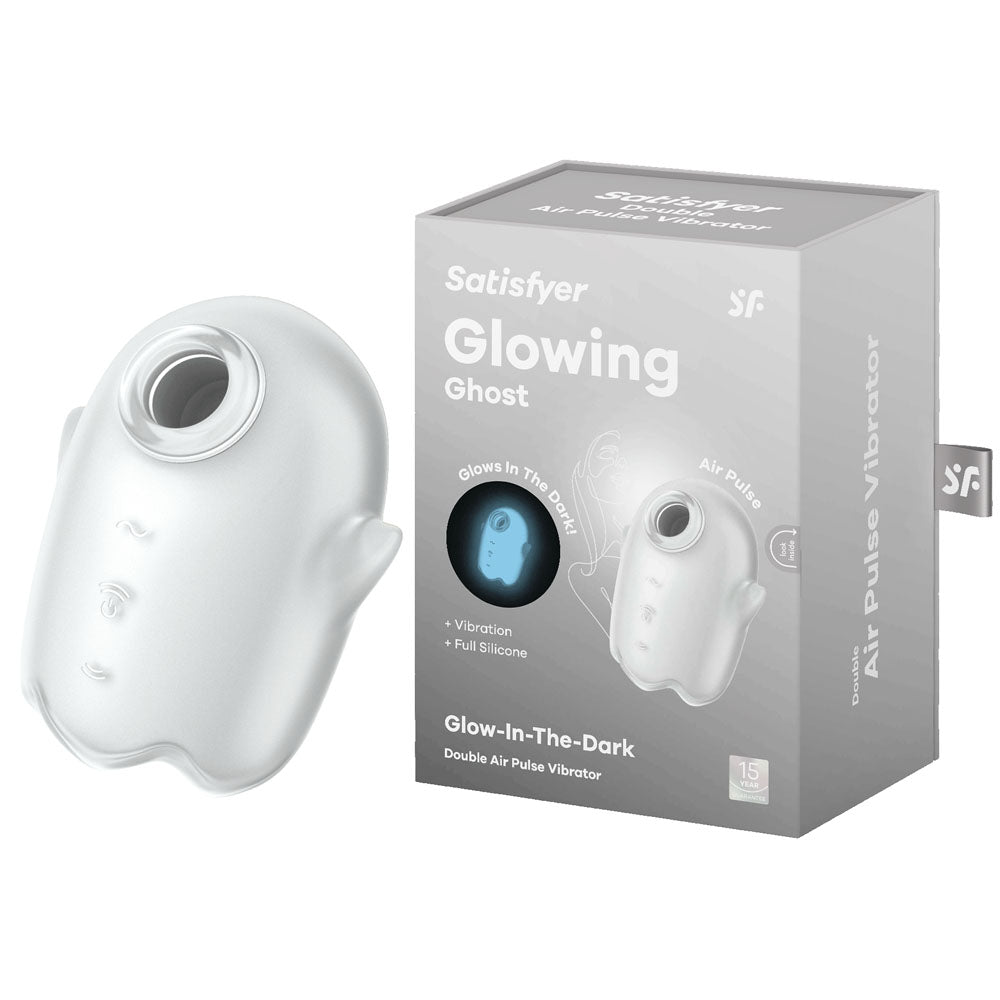 Satisfyer Glowing Ghost - White - Glow in Dark White USB Rechargeable Air Pulse Stimulator - 4060057