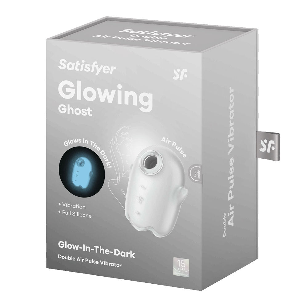 Satisfyer Glowing Ghost - White - Glow in Dark White USB Rechargeable Air Pulse Stimulator - 4060057