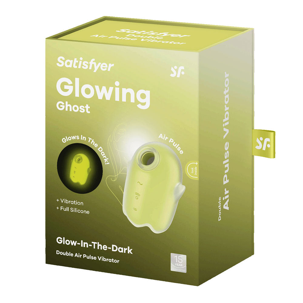 Satisfyer Glowing Ghost - Yellow - Glow in Dark Yellow USB Rechargeable Air Pulse Stimulator - 4060064