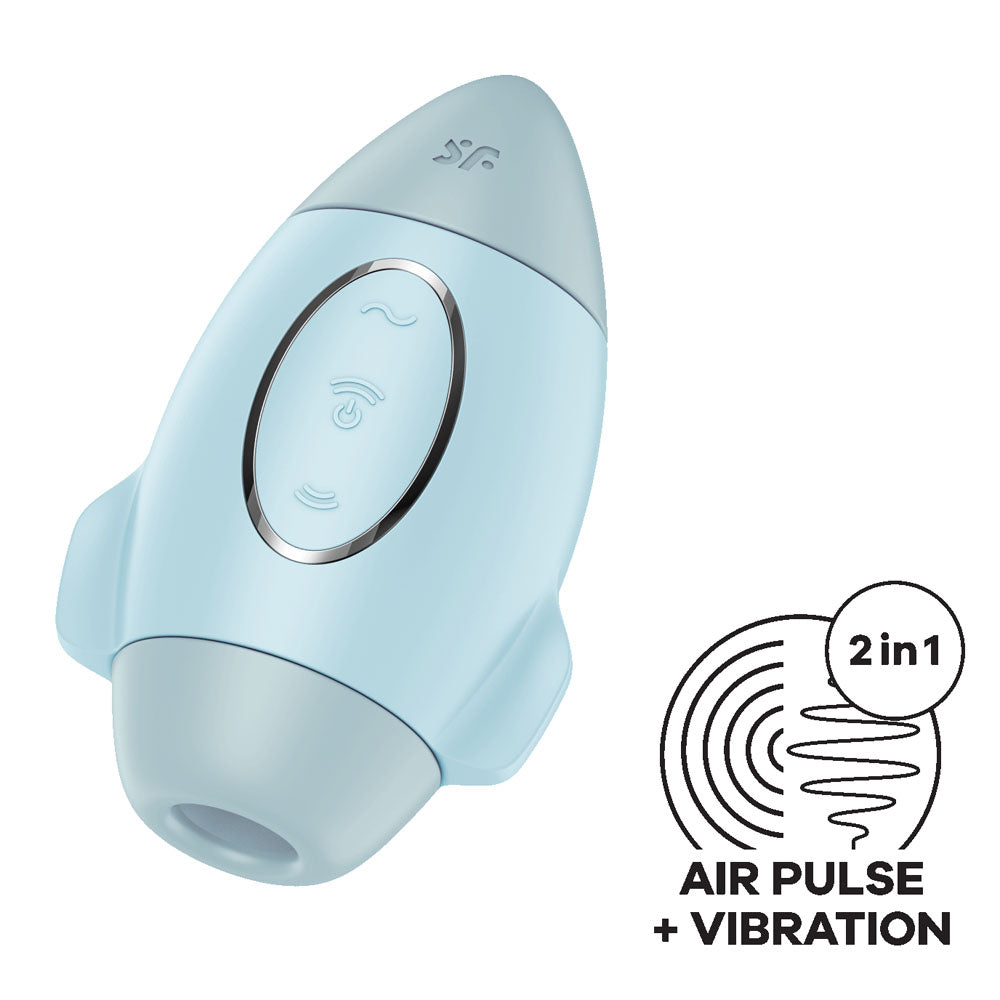 Satisfyer Mission Control - Blue - Blue USB Rechargeable Vibrating Air Pulse Stimulator - 4060071