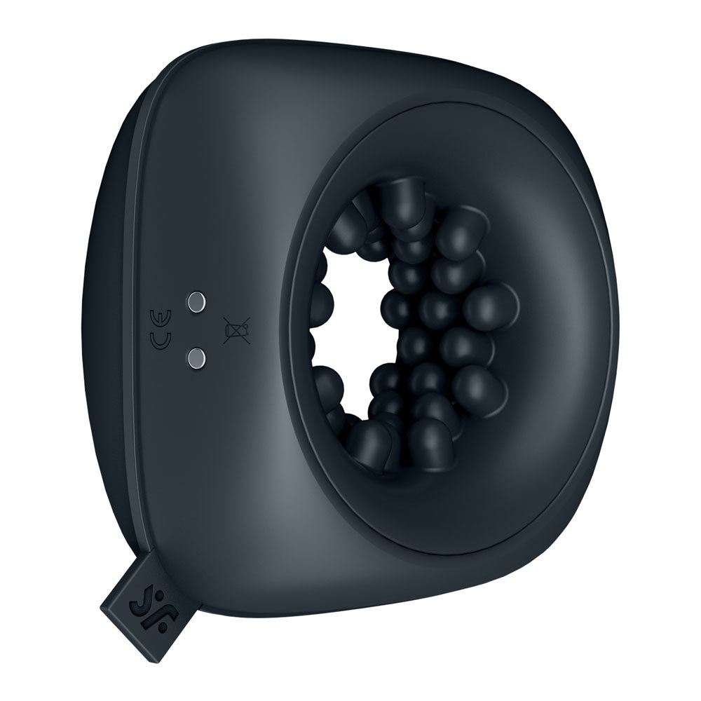 Satisfyer Ring Stroker - Black USB Rechargeable Vibrating Masturbator - 4064734