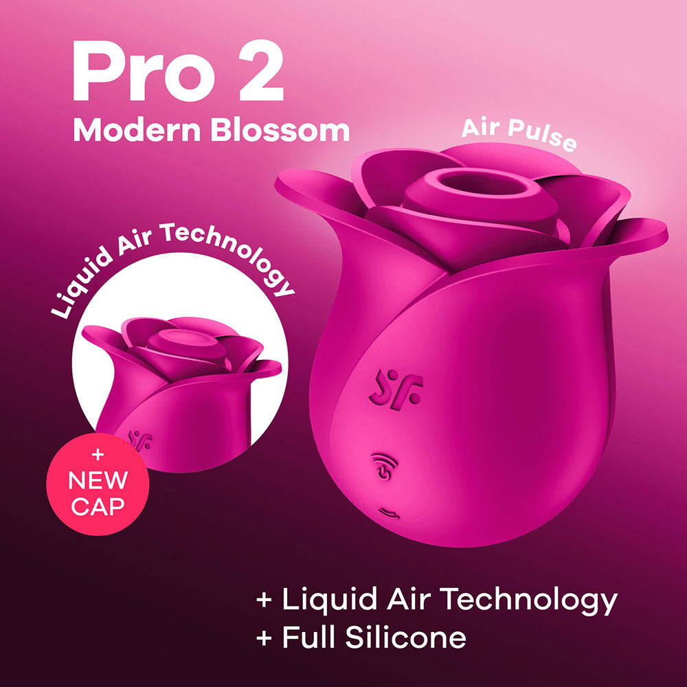Satisfyer Pro 2 Modern Blossom - Modern Pink USB Rechargeable Air Pulse Rose Stimulator - 4065861