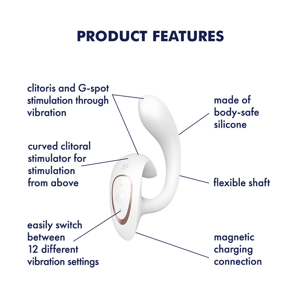 Satisfyer G For Goddess 1 - White - White USB Rechargeable Vibrator with Clit Stim - 4065885