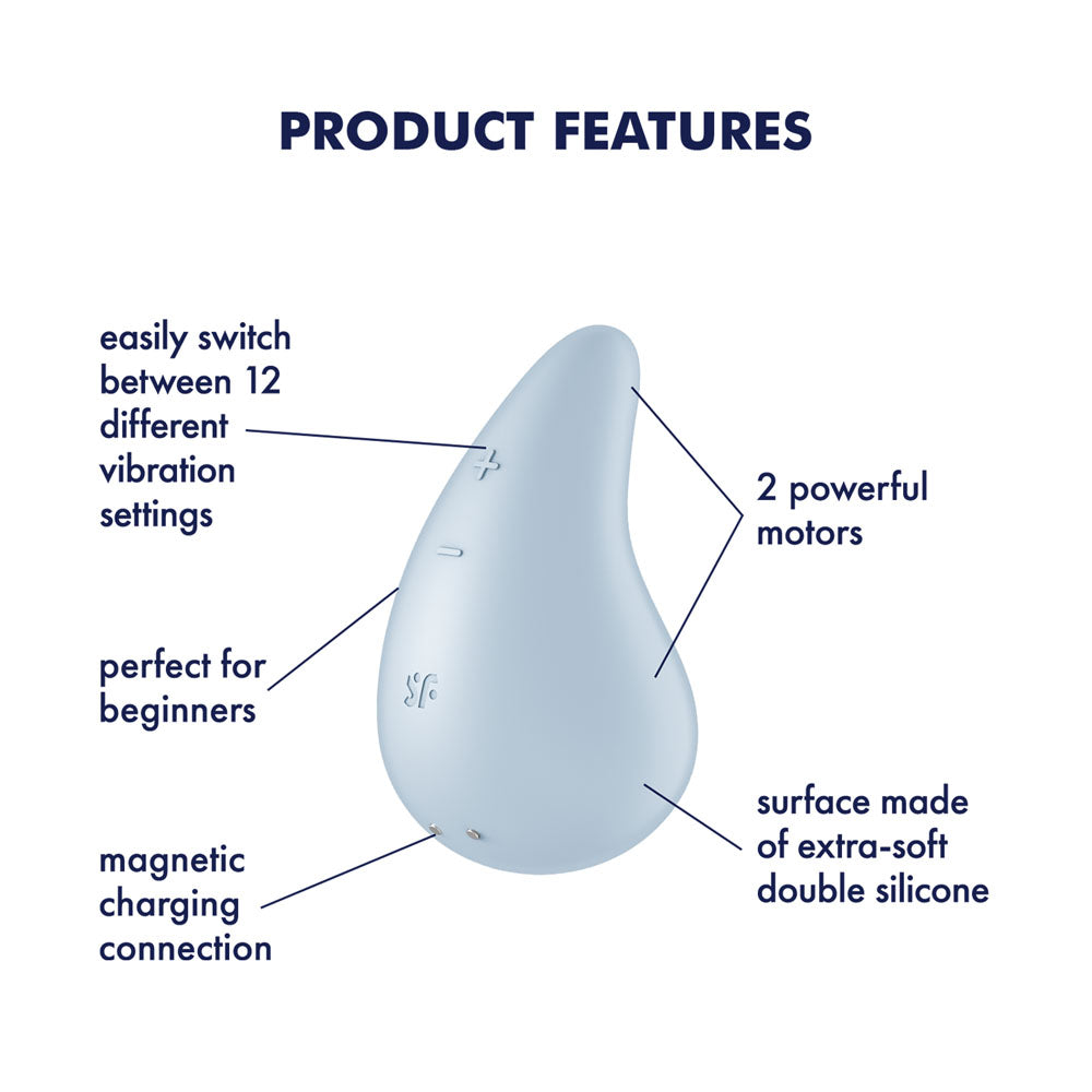 Satisfyer Dew Drop - Light Blue USB Rechargeable Stimulator - 4066936