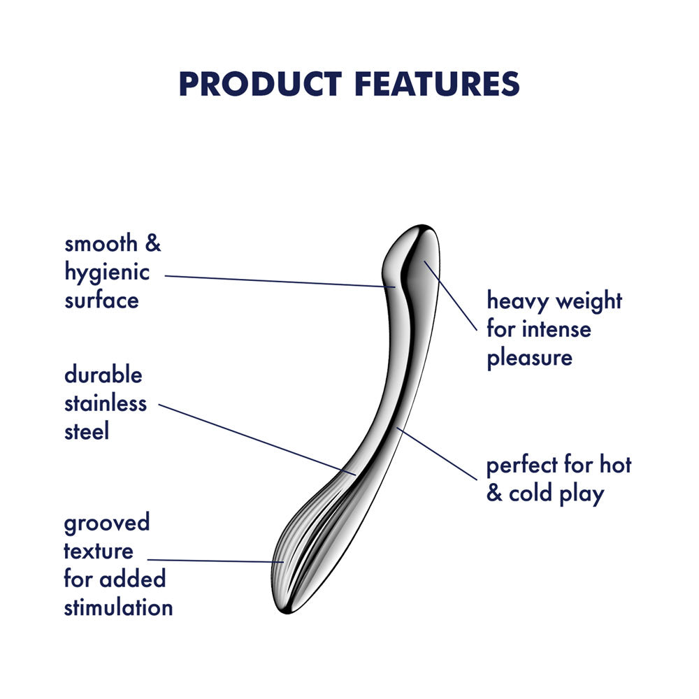Satisfyer Pure Gravity 1 - Chrome Steel 22 cm Dildo - 4066981