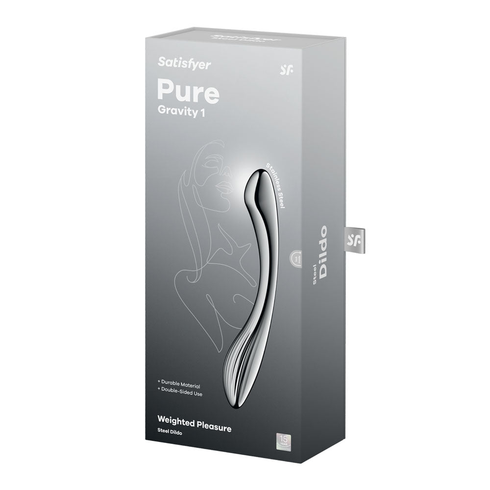 Satisfyer Pure Gravity 1 - Chrome Steel 22 cm Dildo - 4066981