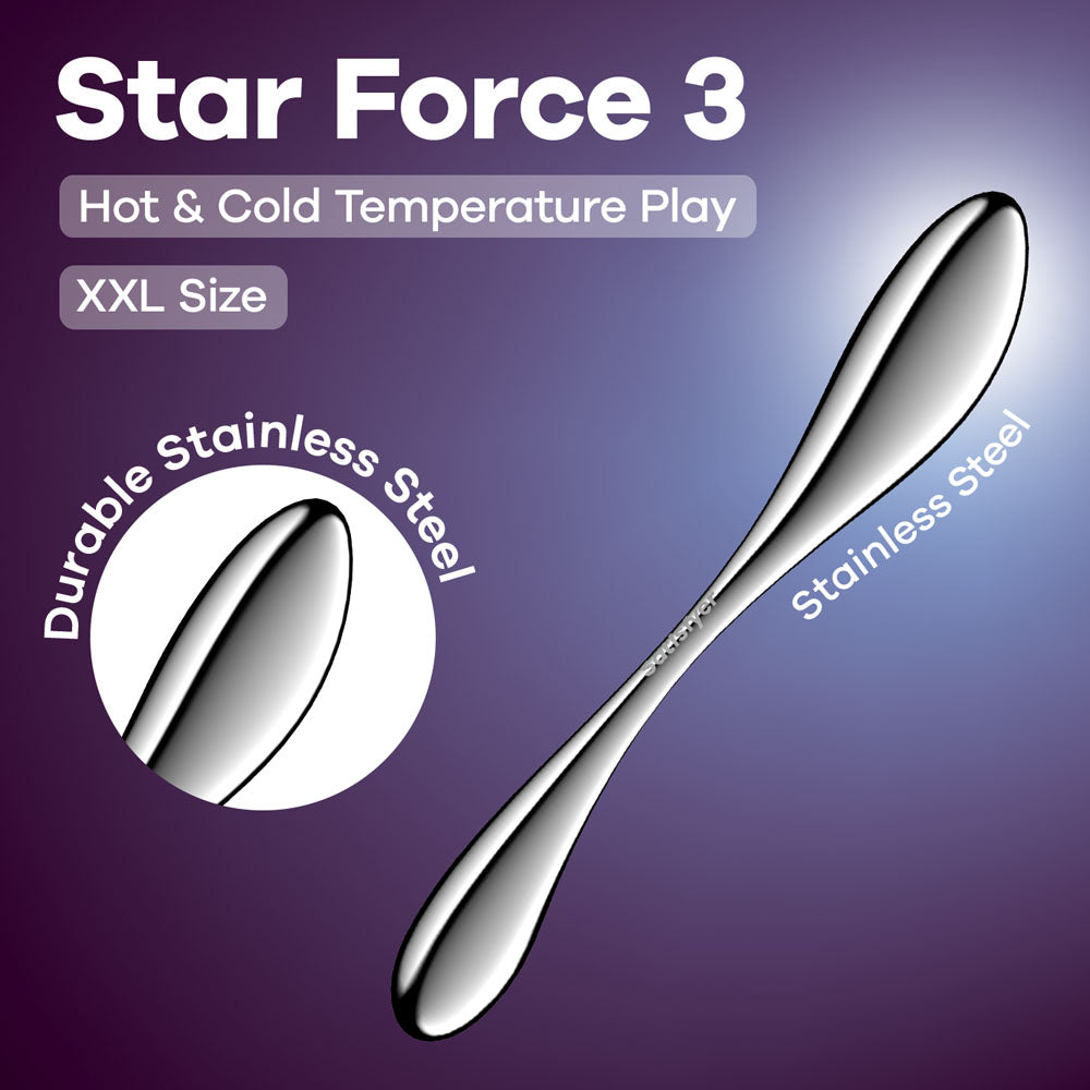 Satisfyer Star Force 3 - Chrome Steel 27 cm Dildo - 4066998