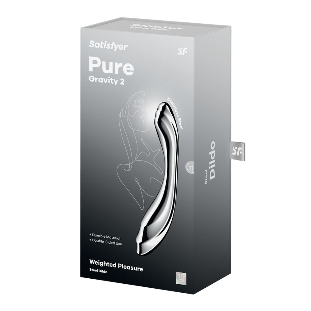 Satisfyer Pure Gravity 2 - Chrome Steel 21 cm Dildo - 4067001