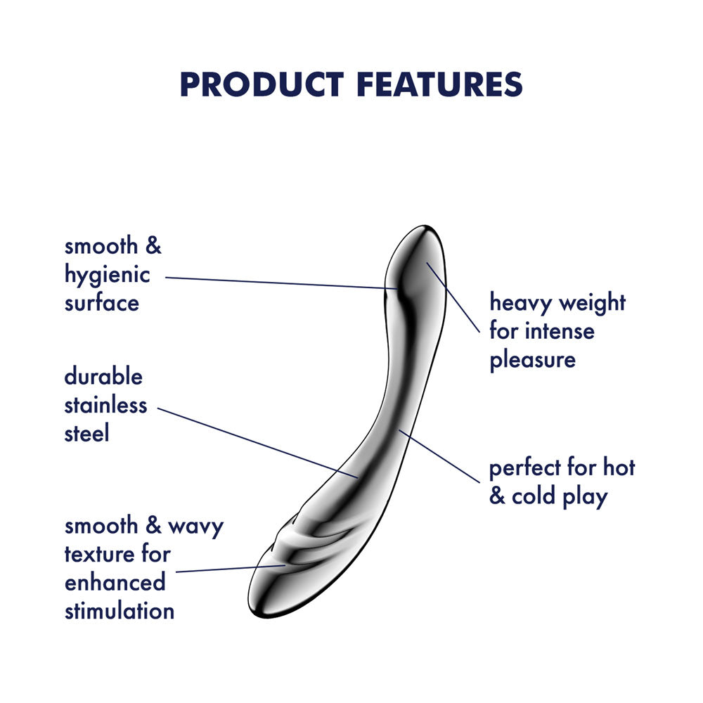 Satisfyer Pure Gravity 3 - Chrome Steel 21 cm Dildo - 4067018