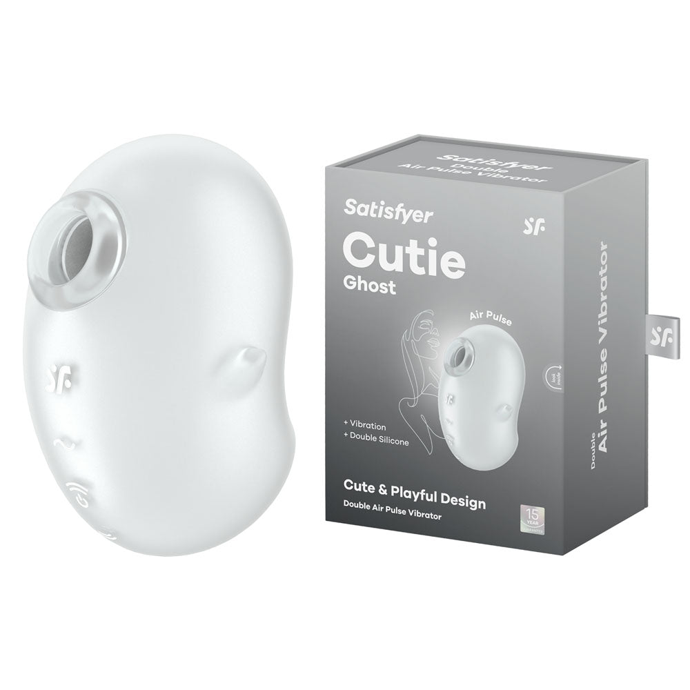 Satisfyer Cutie Ghost - White - White USB Rechargeable Air Pulse Stimulator - 4067766