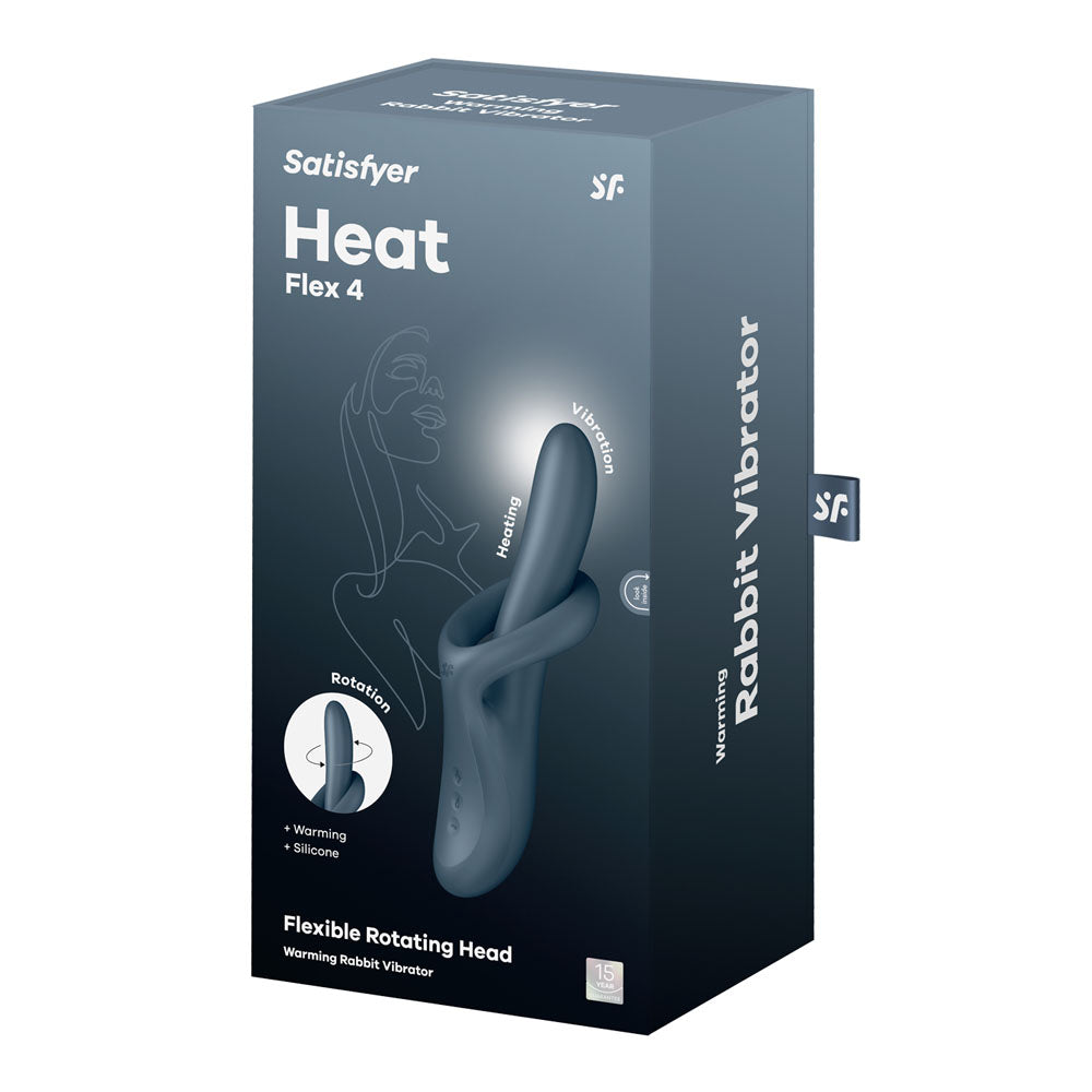 Satisfyer Heat Flex 4 - Grey - Grey USB Rechargeable Heating Vibrator - 4068237