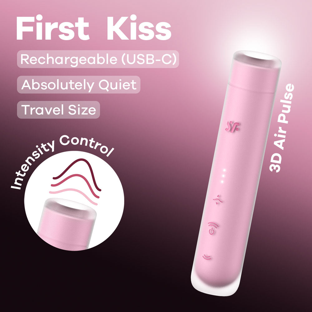 Satisfyer First Kiss - Pink USB Rechargeable Air Pulse Stimulator - 4078465
