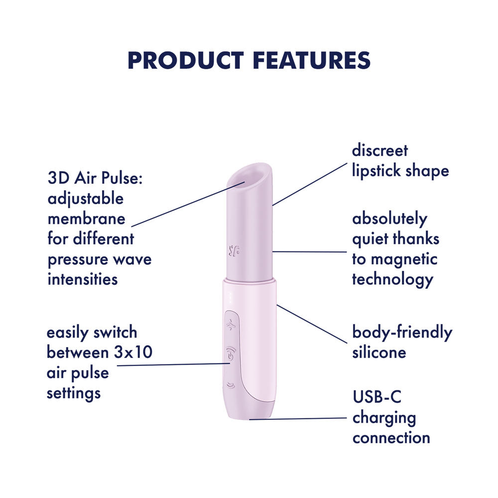 Satisfyer Secret Kiss - Lilac USB Rechargeable Air Pulse Stimulator - 4078519