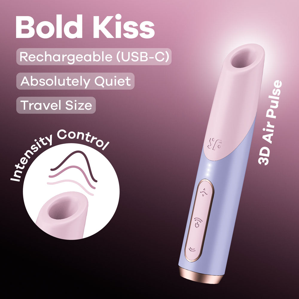 Satisfyer Bold Kiss - Purple USB Rechargeable Air Pulse Stimulator - 4078533