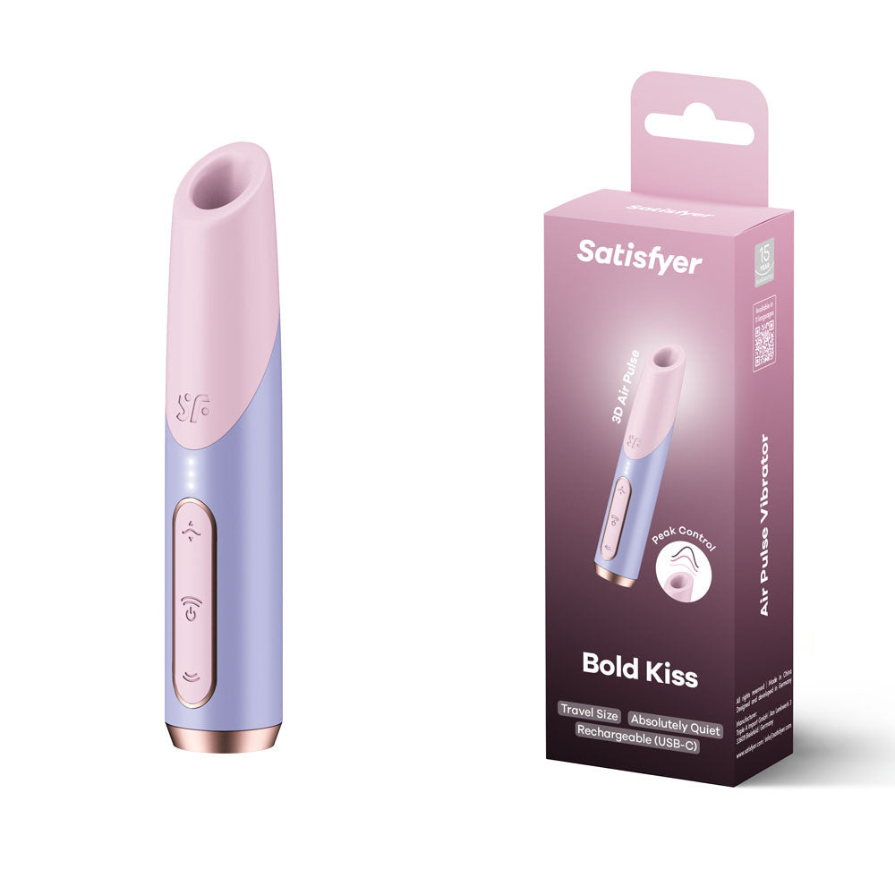 Satisfyer Bold Kiss - Purple USB Rechargeable Air Pulse Stimulator - 4078533