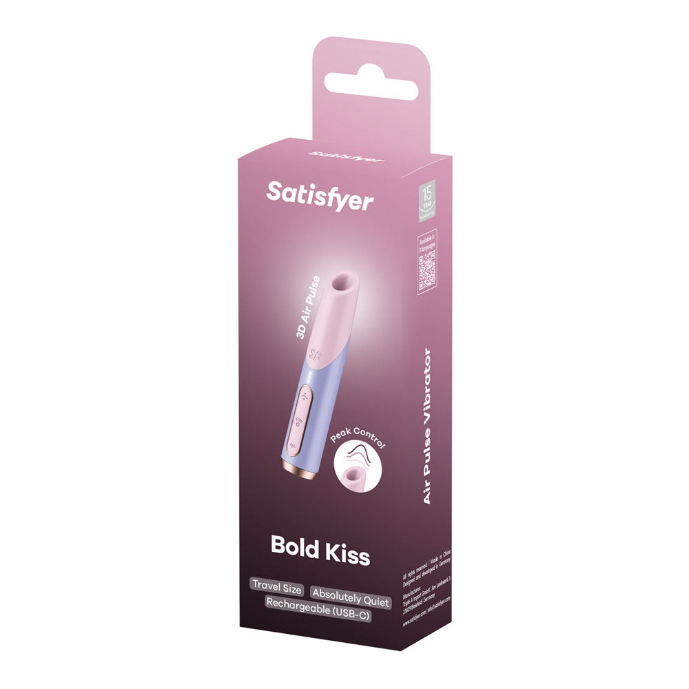 Satisfyer Bold Kiss - Purple USB Rechargeable Air Pulse Stimulator - 4078533