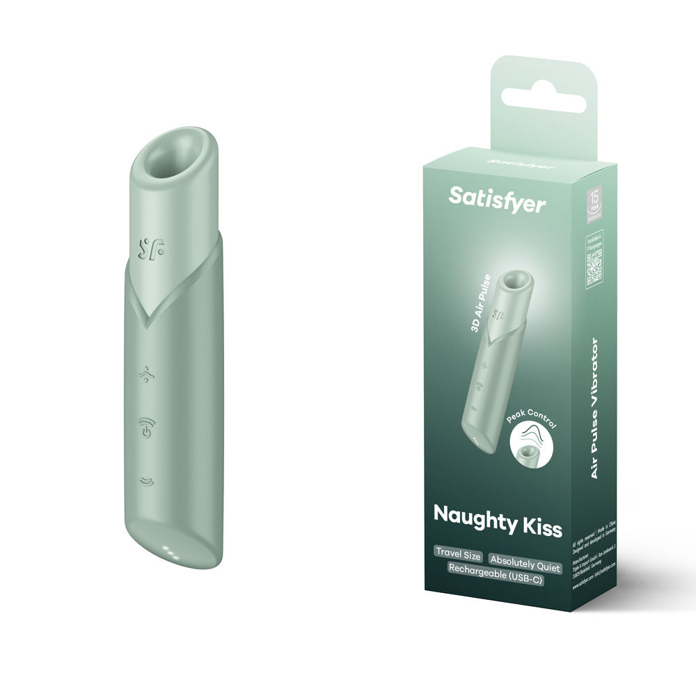 Satisfyer Naughty Kiss - Mint Green USB Rechargeable Air Pulse Stimulator - 4078557