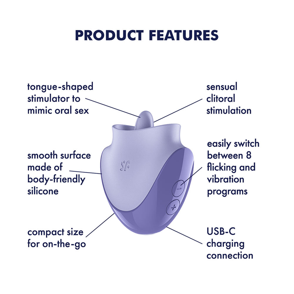 Satisfyer Tongue Dancer - Purple USB Rechargeable Flicking Stimulator - 4080550
