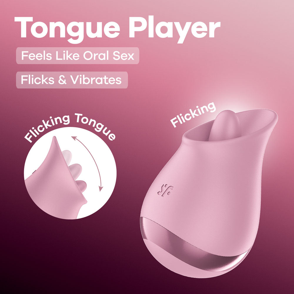 Satisfyer Tongue Player - Pink USB Rechargeable Flicking Stimulator - 4080567