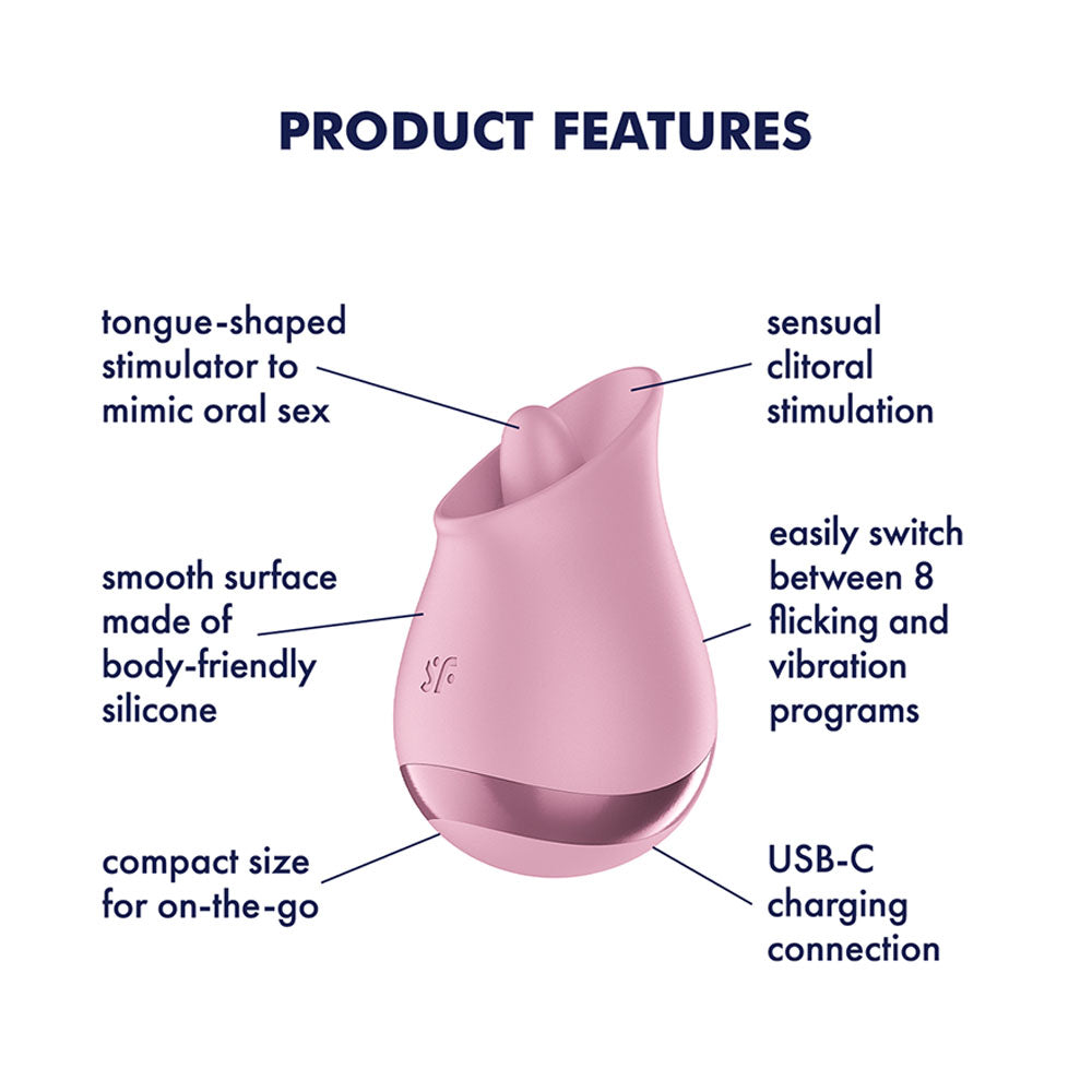 Satisfyer Tongue Player - Pink USB Rechargeable Flicking Stimulator - 4080567
