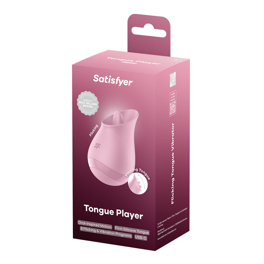 Satisfyer Tongue Player - Pink USB Rechargeable Flicking Stimulator - 4080567