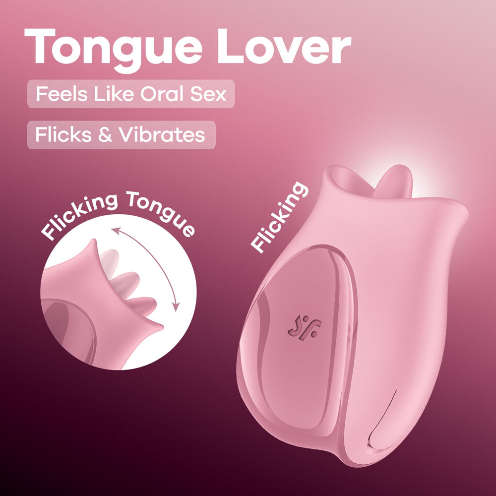 Satisfyer Tongue Lover - Pink USB Rechargeable Flicking Stimulator - 4080574