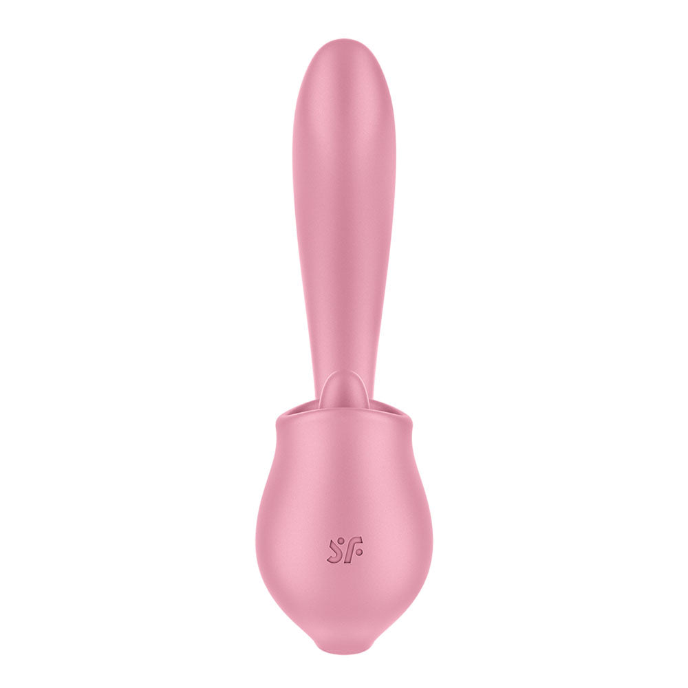 Satisfyer Tongue Genius - Pink USB Rechargeable Vibrator with Flicking Clit Stimulator - 4080598