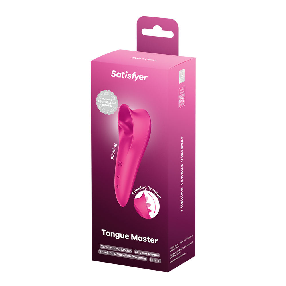 Satisfyer Tongue Master - Pink 14.4 cm USB Rechargeable Flicking Clitoral Stimulator - 4080611
