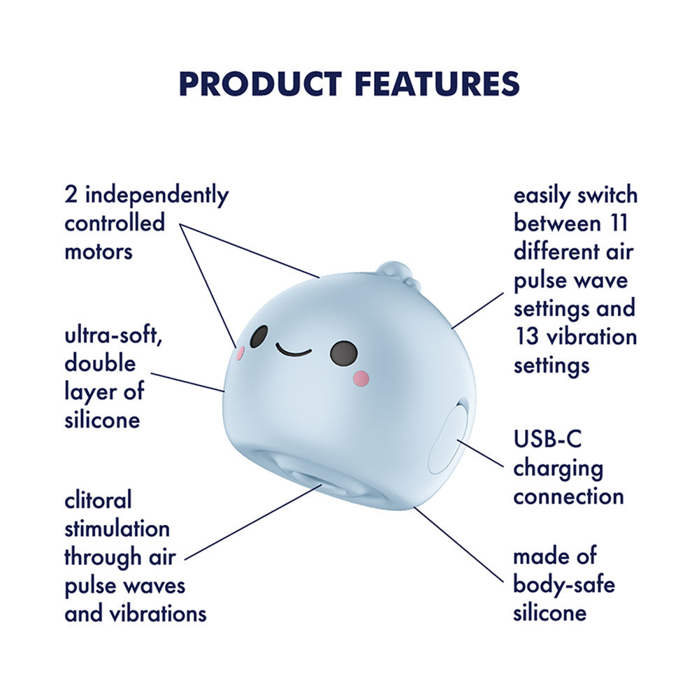 Satisfyer Mochi - Frost Blue - Frost Blue USB Rechargeable Air Pulse Stimulator - 4081359