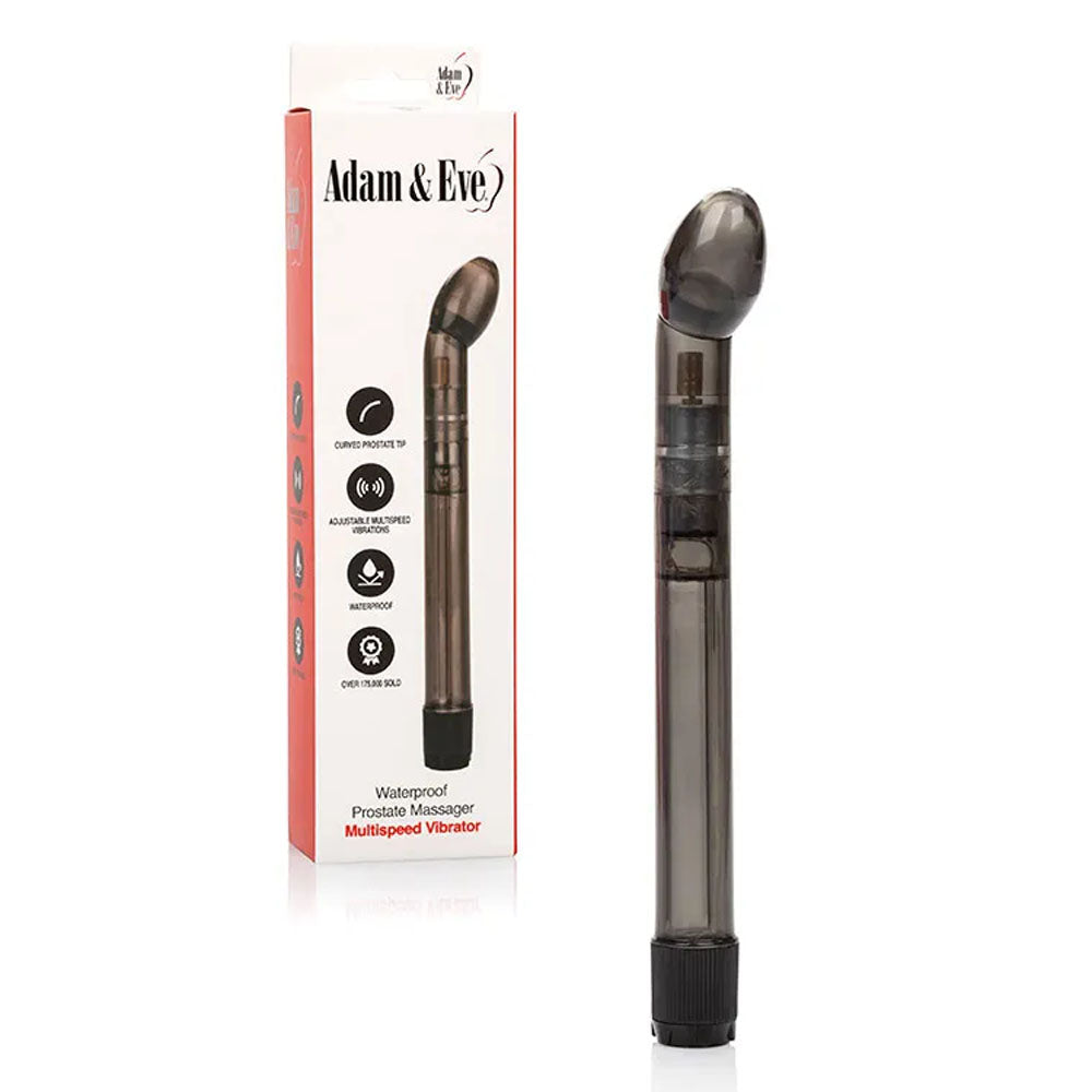 Adam & Eve WATERPROOF PROSTATE MASSAGER - Black 17.8 cm (7'') Vibrating Prostate Massager - 4386 0000