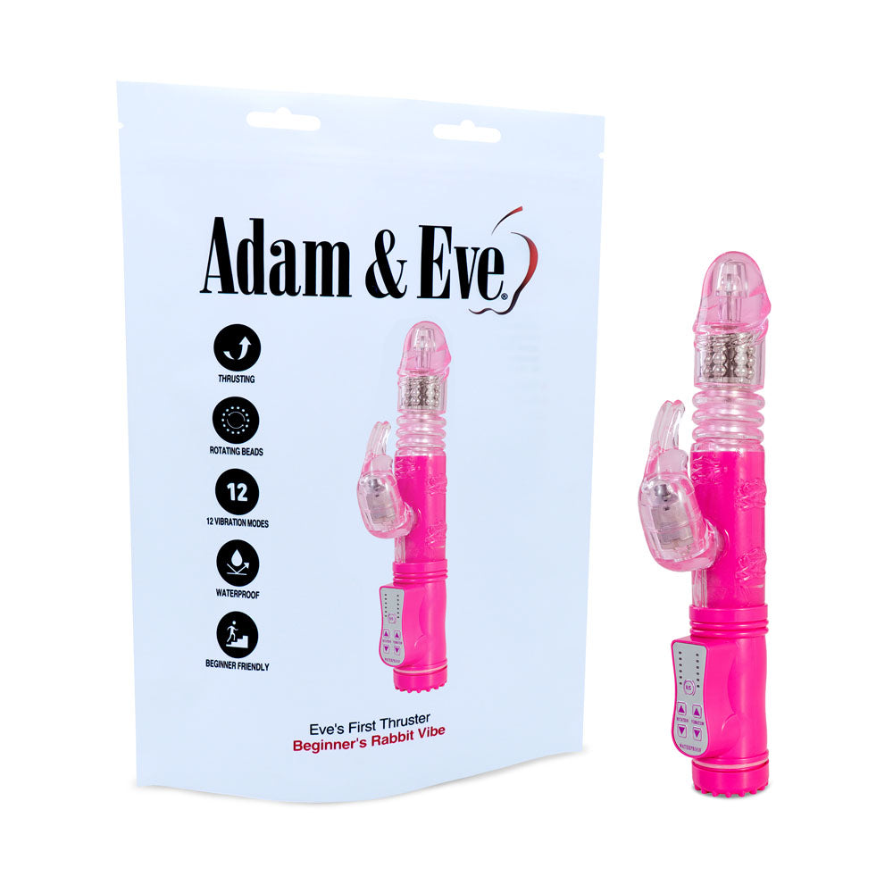 Adam & Eve Eve's First Thruster - Pink 24.75 cm (9.75'') Thrusting Rabbit Vibrator - 484K 6200