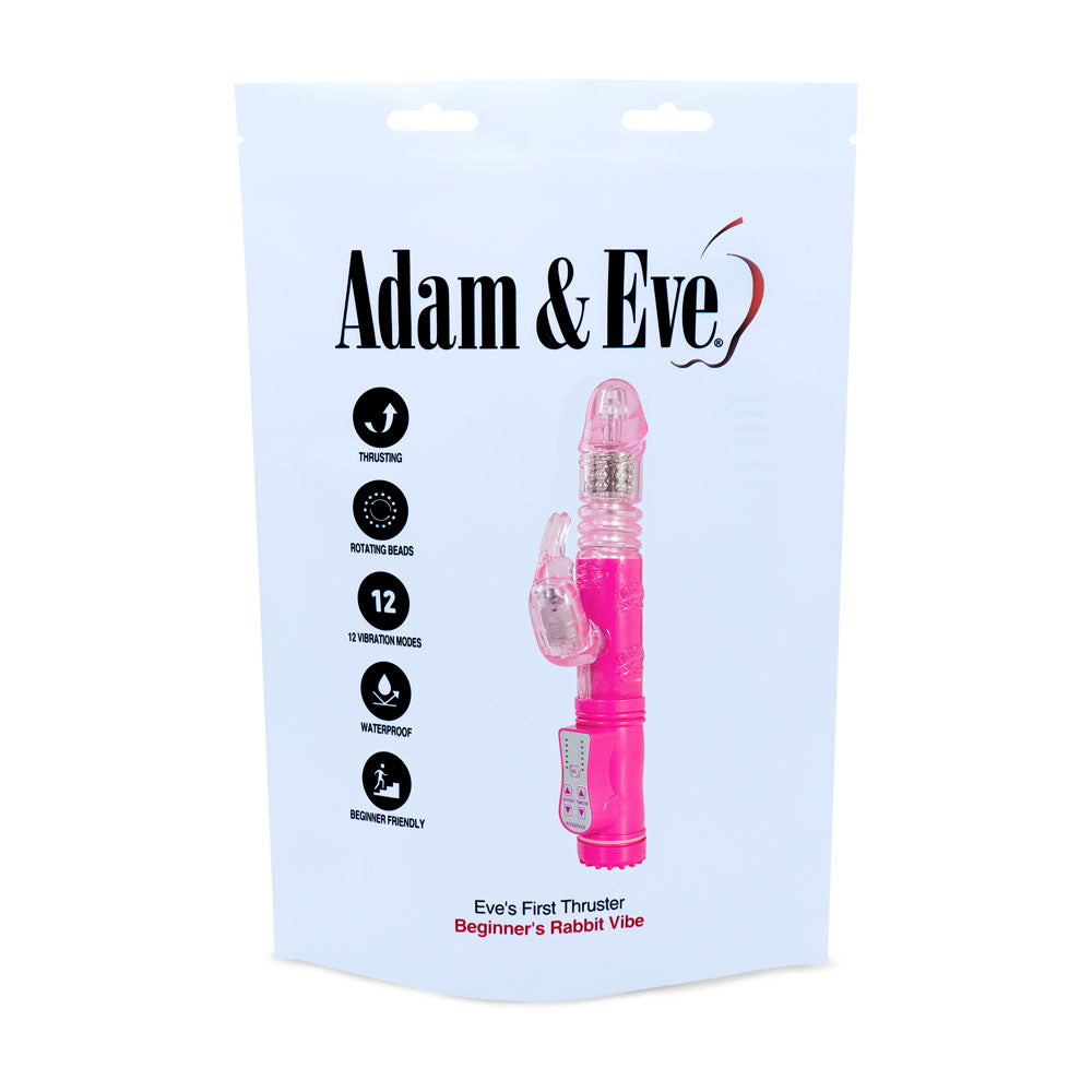 Adam & Eve Eve's First Thruster - Pink 24.75 cm (9.75'') Thrusting Rabbit Vibrator - 484K 6200