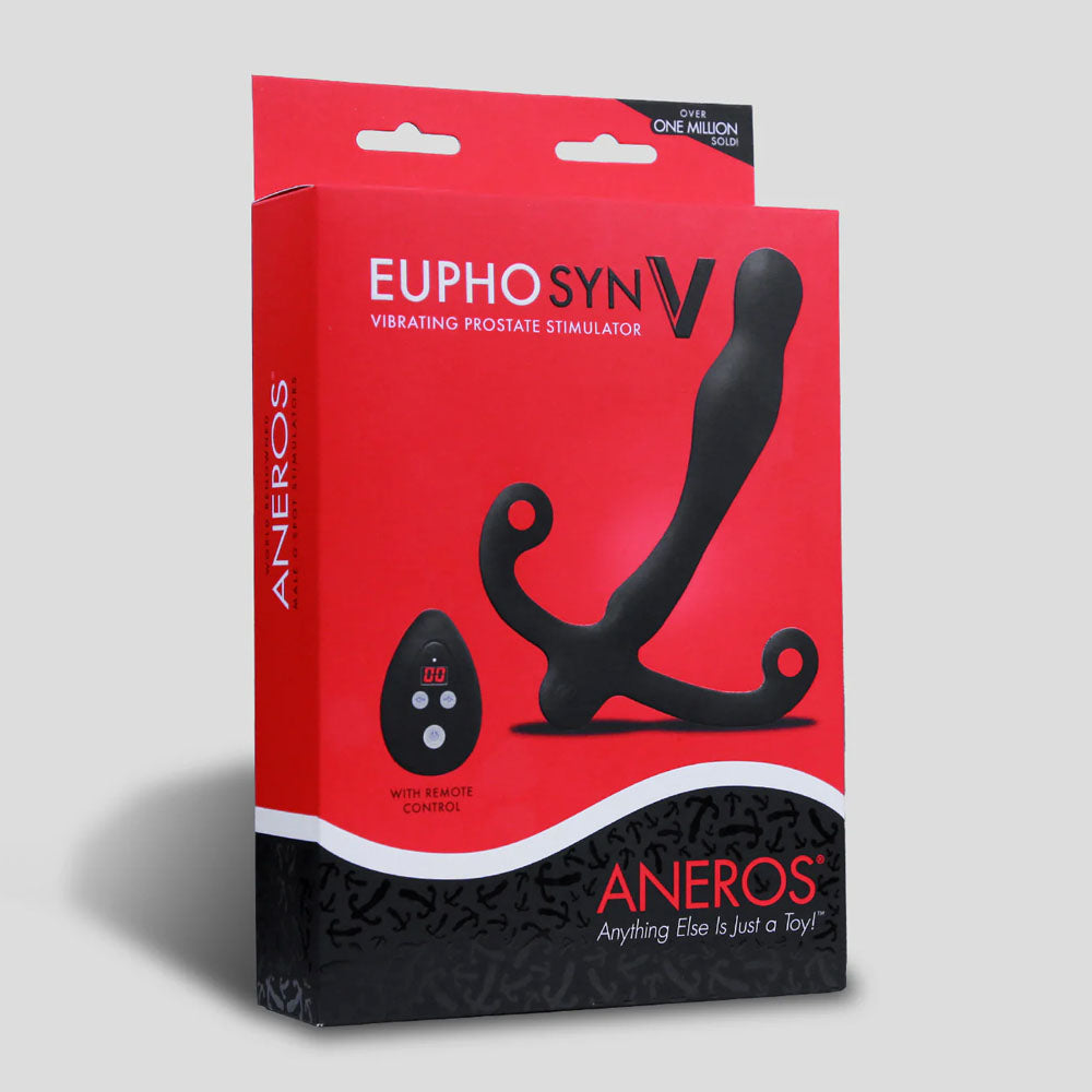 Aneros Eupho Syn V - Black USB Rechargeable Vibrating Prostate Massager with Remote - 850040572087